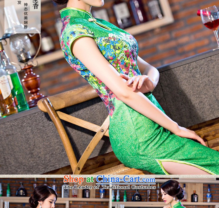 The pro-am daily new improvements by 2015 stylish cheongsam dress Ms. summer long short-sleeved lace cheongsam dress green 2XL Photo, prices, brand platters! The elections are supplied in the national character of distribution, so action, buy now enjoy more preferential! As soon as possible.