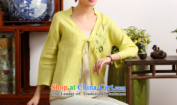 The new summer 2015 ink hand-painted linen Improvement Package [as soon as possible and perpetuates the lily long-sleeved yellow XXL picture, prices, brand platters! The elections are supplied in the national character of distribution, so action, buy now enjoy more preferential! As soon as possible.