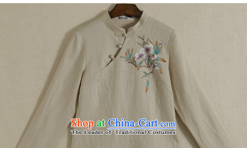 New Spring ink hand-painted cotton linen long-sleeved daily Han-Chinese Tang dynasty improved linen clothes women national khaki XXL picture, prices, brand platters! The elections are supplied in the national character of distribution, so action, buy now enjoy more preferential! As soon as possible.