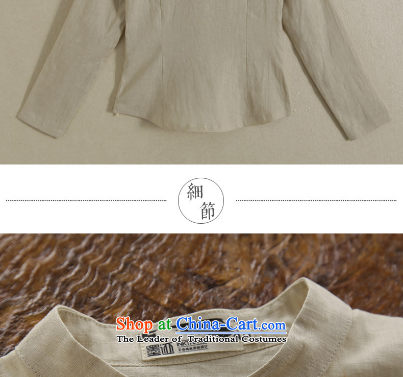 New Spring ink hand-painted cotton linen long-sleeved daily Han-Chinese Tang dynasty improved linen clothes women national khaki XXL picture, prices, brand platters! The elections are supplied in the national character of distribution, so action, buy now enjoy more preferential! As soon as possible.
