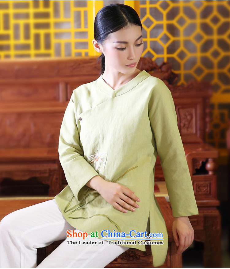 Ink Install autumn 2014 cotton linen original Tang dynasty women improved Han-girl ethnic costumes of nostalgia for the hand-painted Xuan spend light green L picture, prices, brand platters! The elections are supplied in the national character of distribution, so action, buy now enjoy more preferential! As soon as possible.