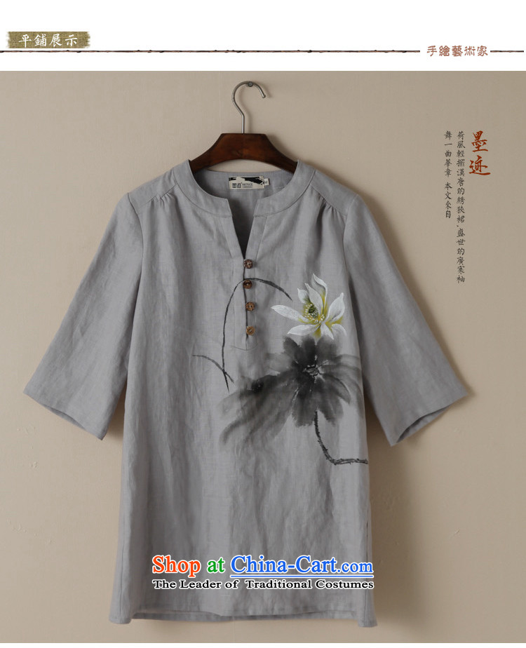 Ink cotton linen Tang dynasty new spring and autumn loose hand-painted on literary and artistic linen van relaxd casual lotus linen L picture, prices, brand platters! The elections are supplied in the national character of distribution, so action, buy now enjoy more preferential! As soon as possible.