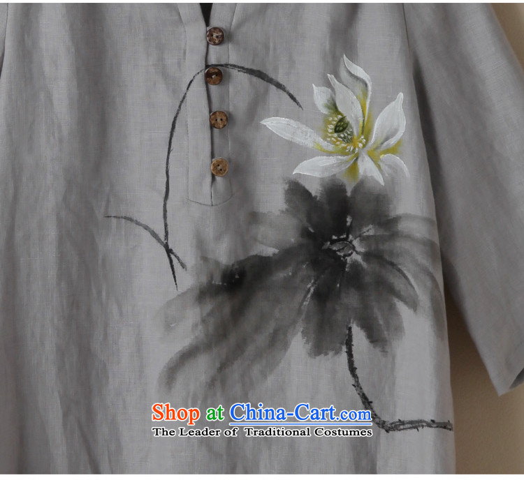 Ink cotton linen Tang dynasty new spring and autumn loose hand-painted on literary and artistic linen van relaxd casual lotus linen L picture, prices, brand platters! The elections are supplied in the national character of distribution, so action, buy now enjoy more preferential! As soon as possible.