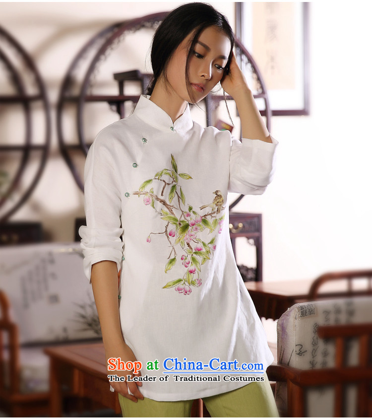 Ink 2014 autumn and winter new products hand-painted cotton linen Tang Dynasty Chinese Han-girl shirt national wind jacket retro white L picture, prices, brand platters! The elections are supplied in the national character of distribution, so action, buy now enjoy more preferential! As soon as possible.