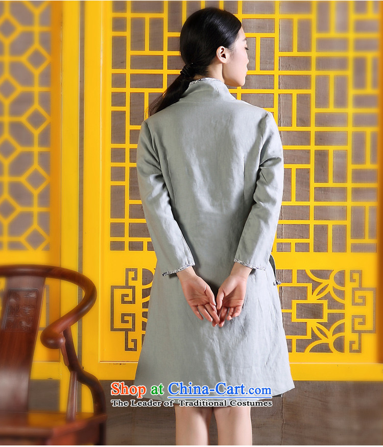 The size of the ink pack women autumn cotton linen flax Tang dynasty retreat Yi ethnic Han-improved hand painted art nouveau Female dress Light Gray L picture, prices, brand platters! The elections are supplied in the national character of distribution, so action, buy now enjoy more preferential! As soon as possible.