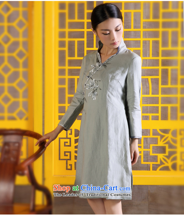 The size of the ink pack women autumn cotton linen flax Tang dynasty retreat Yi ethnic Han-improved hand painted art nouveau Female dress Light Gray L picture, prices, brand platters! The elections are supplied in the national character of distribution, so action, buy now enjoy more preferential! As soon as possible.