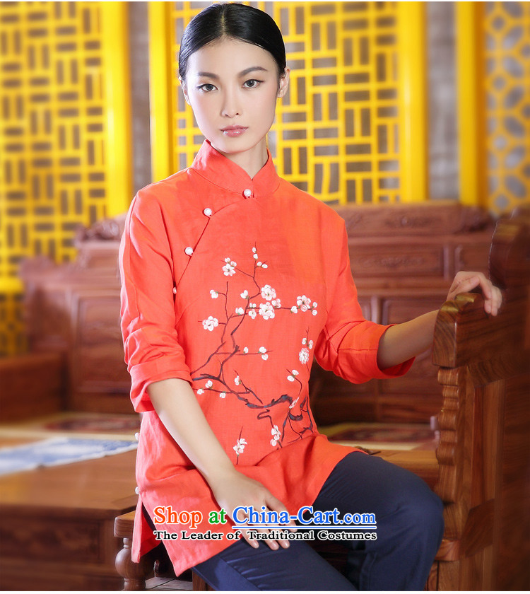 Ink autumn and winter new products hand-painted cotton linen Tang Dynasty Chinese Han-girl shirt ethnic retro jacket red L picture, prices, brand platters! The elections are supplied in the national character of distribution, so action, buy now enjoy more preferential! As soon as possible.