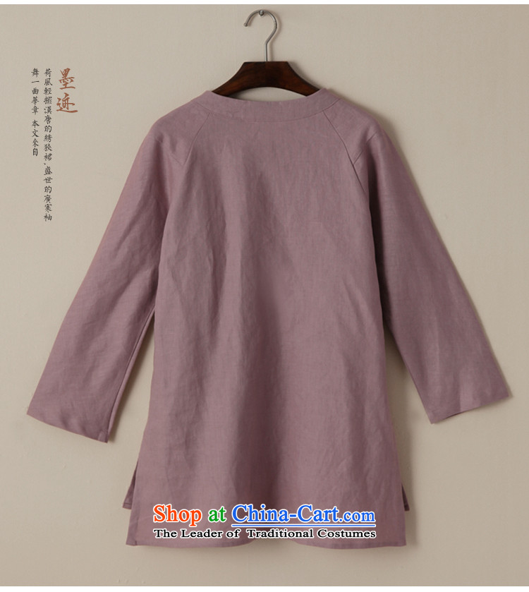 One of the ink flower cotton linen Tang dynasty women fall with flax Han-cloth retro ethnic costumes relaxd light purple XXL picture, prices, brand platters! The elections are supplied in the national character of distribution, so action, buy now enjoy more preferential! As soon as possible.