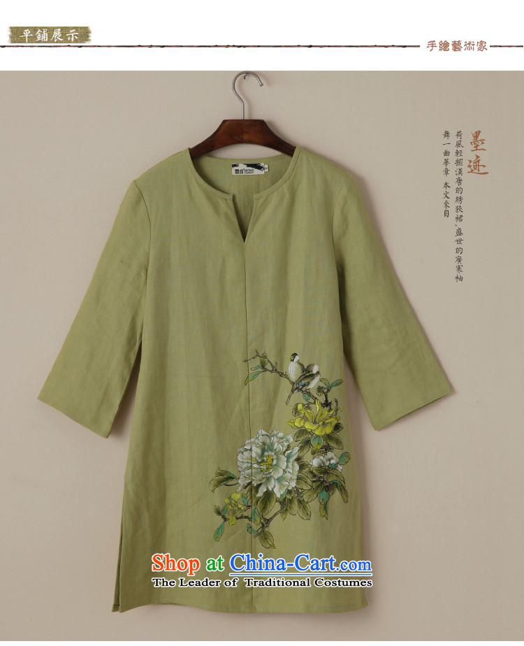Ink perpetuates the original design of the cuckoo arts van ethnic cotton linen china wind load autumn female large Chinese women's green L picture, prices, brand platters! The elections are supplied in the national character of distribution, so action, buy now enjoy more preferential! As soon as possible.