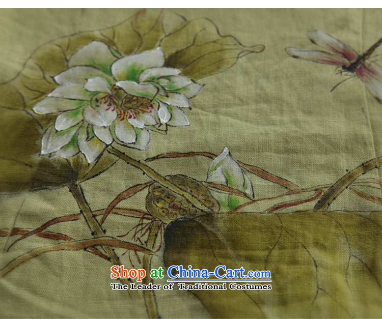 Replace ethnic autumn ink hand-painted flowers Ms. Tang dynasty cotton linen improved Han-girl Chinese blouses green M picture, prices, brand platters! The elections are supplied in the national character of distribution, so action, buy now enjoy more preferential! As soon as possible.