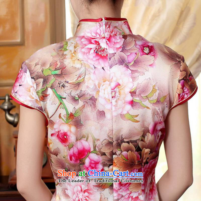 In accordance with the Love l summer trendy new for women retro ethnic improved Tang dynasty collar disc detained Sau San Tong loaded short-sleeved qipao skirt Lgd/z0022 figure in love L XL, , , , shopping on the Internet