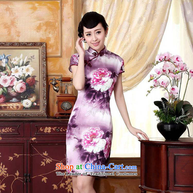 In accordance with the love of the summer l trendy new retro improvement of autumn peony silk poster positioning spend a short skirt Lgd/z0023# Sau San Qipao) as shown in figure 2XL Photo, prices, brand platters! The elections are supplied in the national character of distribution, so action, buy now enjoy more preferential! As soon as possible.
