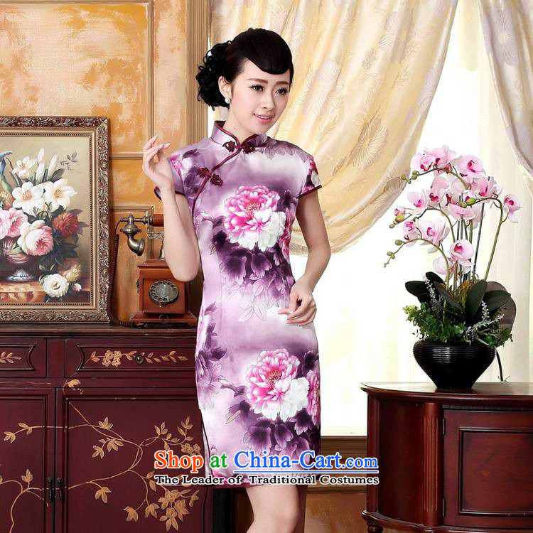 In accordance with the love of the summer l trendy new retro improvement of autumn peony silk poster positioning spend a short skirt Lgd/z0023# Sau San Qipao) as shown in figure 2XL Photo, prices, brand platters! The elections are supplied in the national character of distribution, so action, buy now enjoy more preferential! As soon as possible.