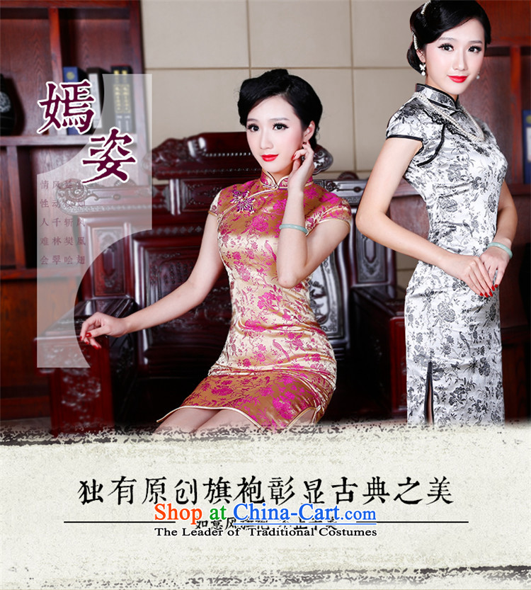 After a new 2015 wind qipao bows Stylish spring services evening dress short of qipao summer qipao 522.3 522.3 New Sau San yellow S picture, prices, brand platters! The elections are supplied in the national character of distribution, so action, buy now enjoy more preferential! As soon as possible.