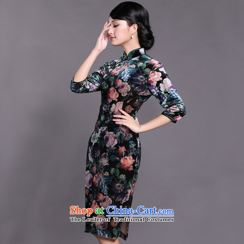Joe was aristocratic cheongsam dress Kim scouring pads in the seven long-sleeved gown HGR002 improved Sau San suit M,CHOSHAN LADIES,,, shopping on the Internet
