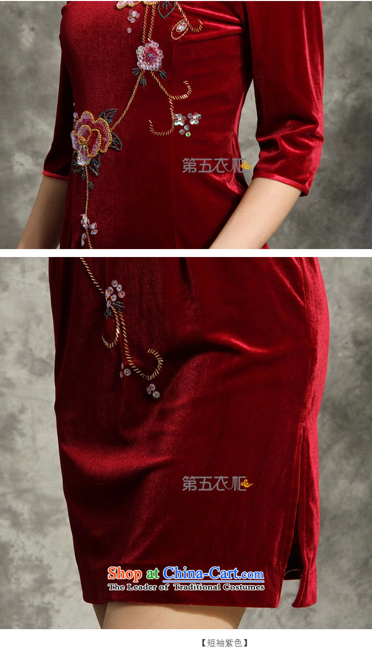 Eason Chan point style qipao skirt spring scouring pads for winter short, long-sleeved wedding large middle-aged mother with her dress brides in maroon XXXL cuff around five days after payment issued picture, prices, brand platters! The elections are supplied in the national character of distribution, so action, buy now enjoy more preferential! As soon as possible.