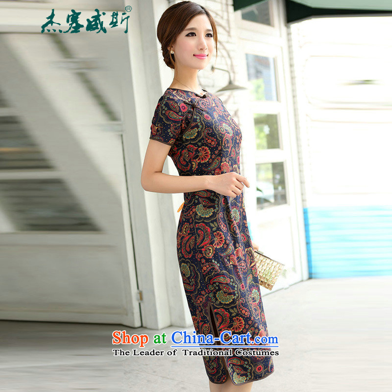 C.o.d. Jie of the new improved elegant beauty round-neck collar short-sleeved qipao detained manually dresses Overgrown Tomb, Athena round-neck collar , L, Cheng Kejie, the , , , shopping on the Internet