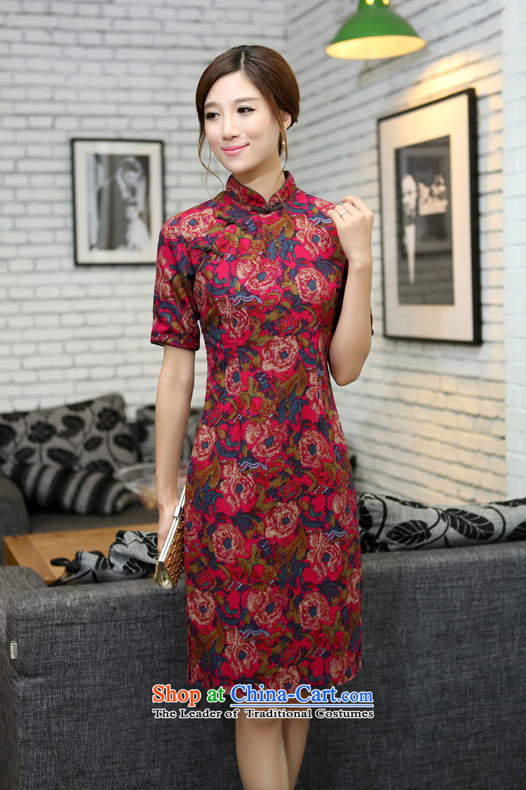 C.o.d. Jie in Wisconsin, China wind spring and summer female cotton linen collar manually. Long cheongsam dress rose collar XL Photo, prices, brand platters! The elections are supplied in the national character of distribution, so action, buy now enjoy more preferential! As soon as possible.