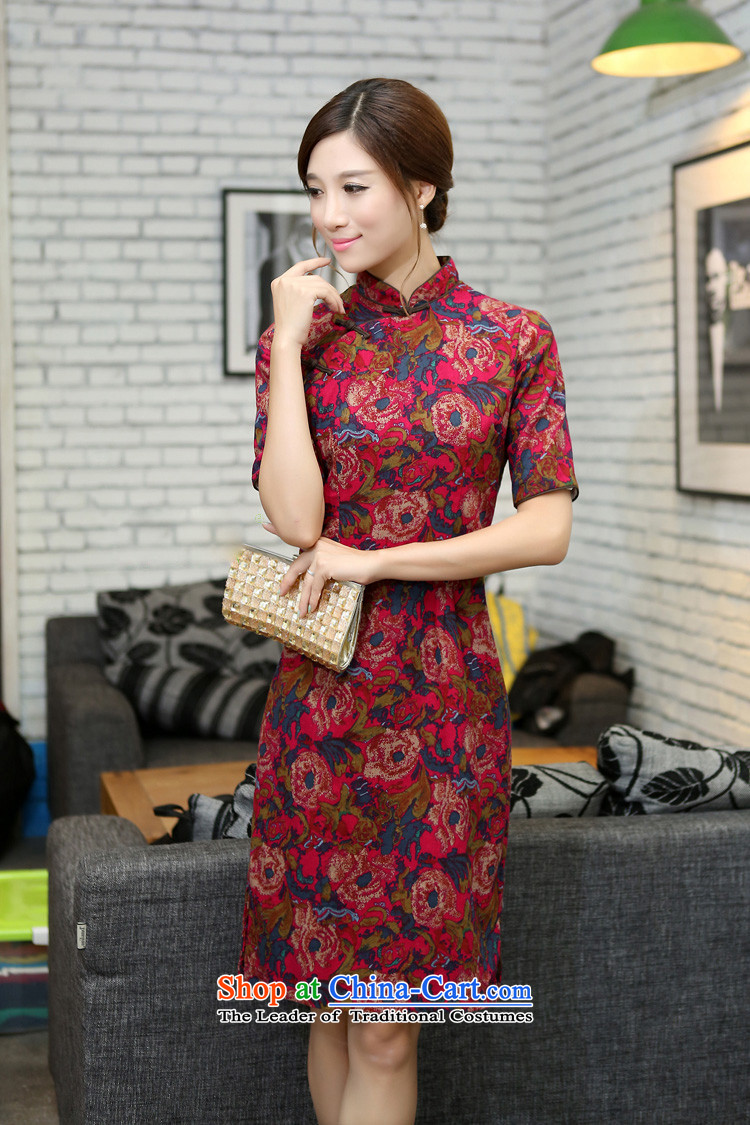 C.o.d. Jie in Wisconsin, China wind spring and summer female cotton linen collar manually. Long cheongsam dress rose collar XL Photo, prices, brand platters! The elections are supplied in the national character of distribution, so action, buy now enjoy more preferential! As soon as possible.