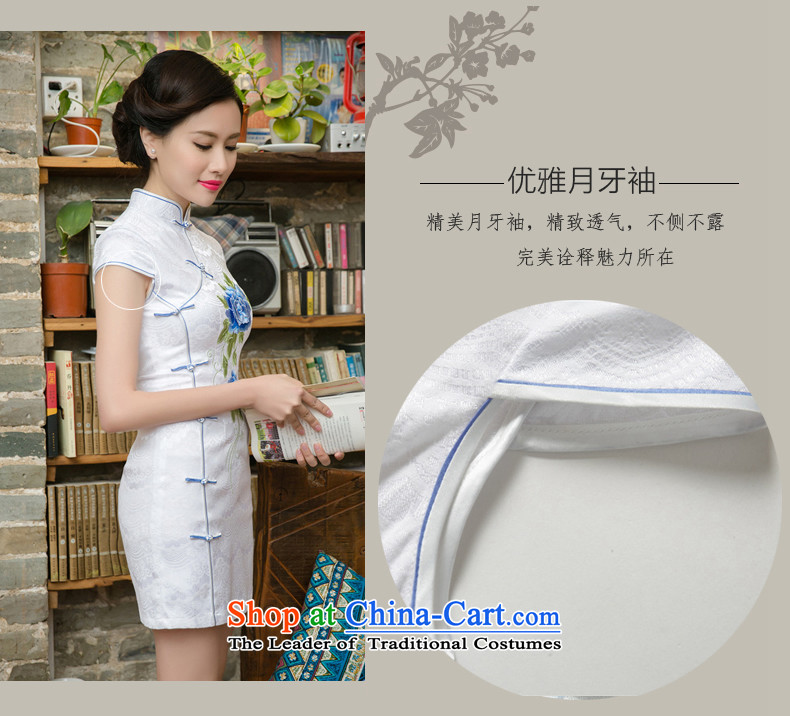 Bong-migratory 7475 2015 Summer new improved stylish elegance Lace Embroidery qipao Sau San cheongsam dress DQ15157 blue flowers XXL picture, prices, brand platters! The elections are supplied in the national character of distribution, so action, buy now enjoy more preferential! As soon as possible.
