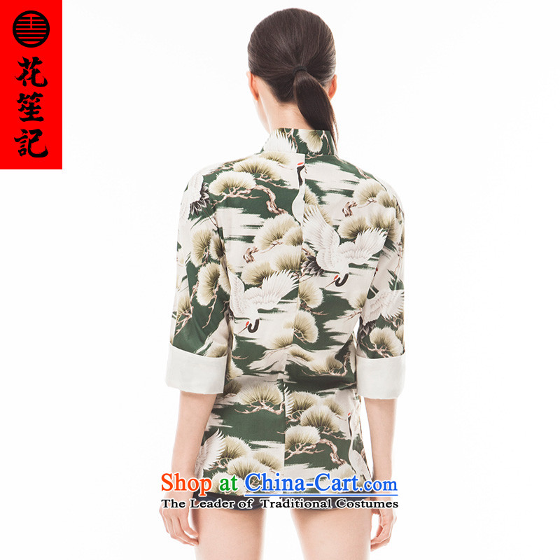 His Excellency flower note China wind retreat Yi Ms. Inulae Stylish retro collar disc detained Tang Dynasty to the wave of national Red (M) spend the summer (HUSENJI Polisario) , , , shopping on the Internet