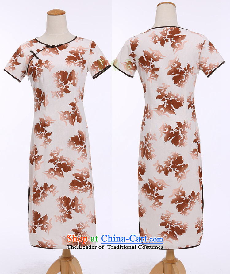 Dan smoke summer female cotton linen collar features a field manual for the first field in the short-sleeved improved long round-neck collar qipao smiling M picture, prices, brand platters! The elections are supplied in the national character of distribution, so action, buy now enjoy more preferential! As soon as possible.