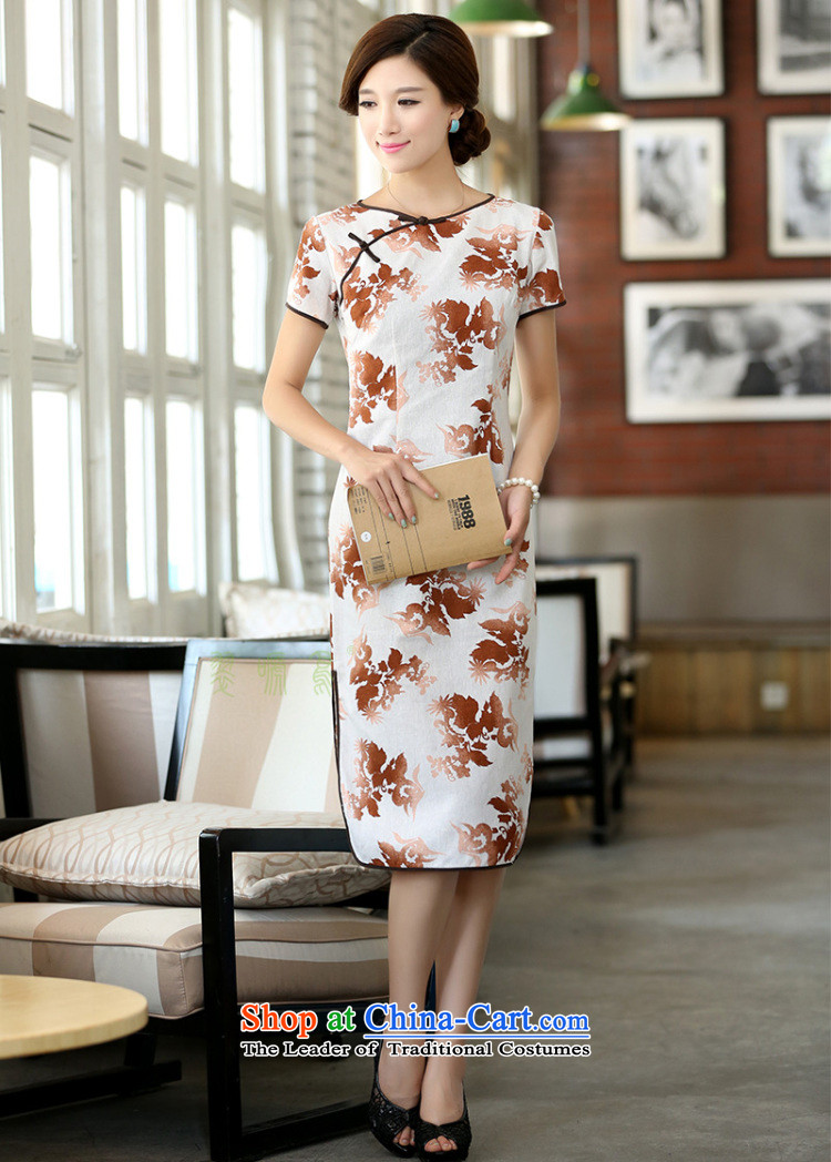 Figure for summer flowers female cotton linen collar features a field manual for the first field in the short-sleeved improved long round-neck collar qipao smiling M picture, prices, brand platters! The elections are supplied in the national character of distribution, so action, buy now enjoy more preferential! As soon as possible.