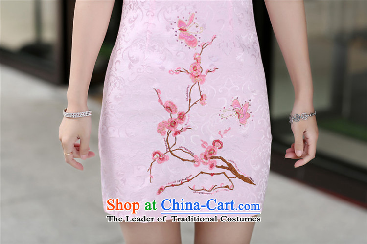Optimize the NEW Summer Hong-qipao summer improvement is elegant and modern Chinese cheongsam dress cb7811 Embroidered pink L picture, prices, brand platters! The elections are supplied in the national character of distribution, so action, buy now enjoy more preferential! As soon as possible.