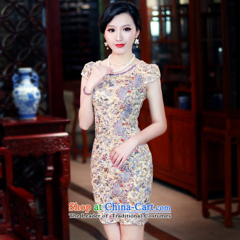 After the new 2015 Summer wind improved cheongsam dress stylish stamp daily cheongsam dress 5431 5431 S, after the wind has been pressed suit shopping on the Internet