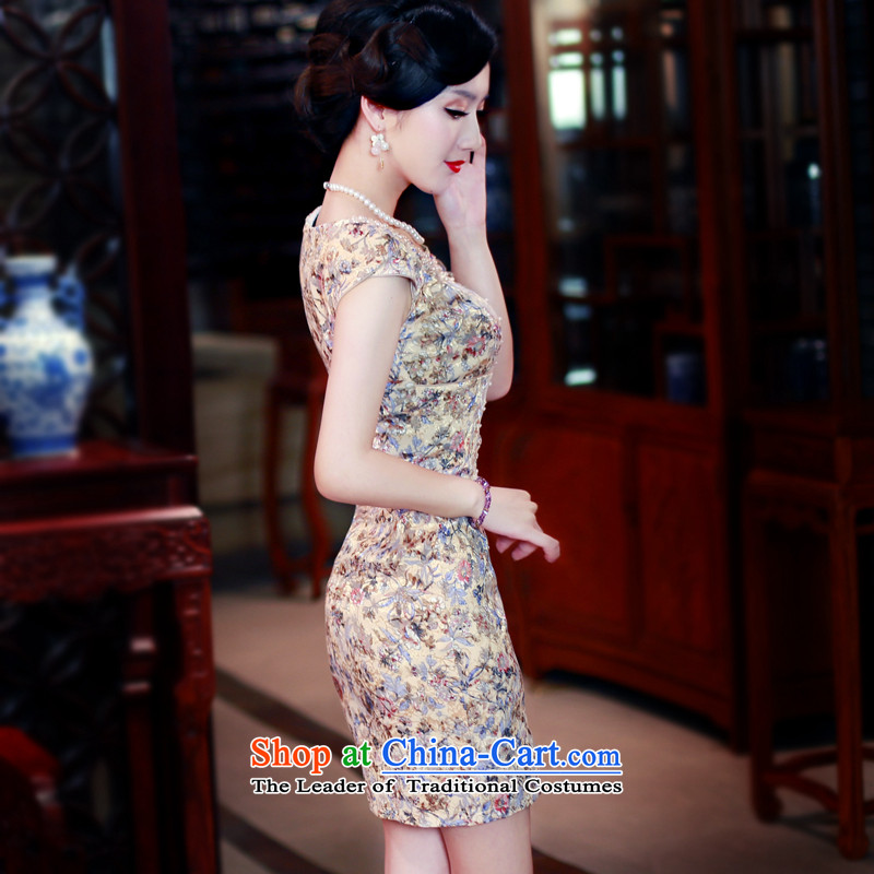 After the new 2015 Summer wind improved cheongsam dress stylish stamp daily cheongsam dress 5431 5431 S, after the wind has been pressed suit shopping on the Internet
