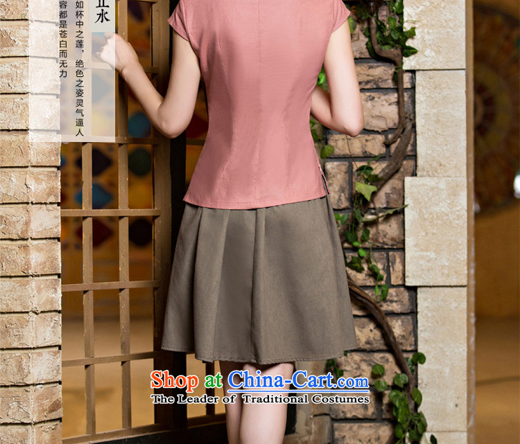 The new 2015 pro-morning daily Tang dynasty female summer qipao shirt improved stylish China wind cotton linen dresses CND leather pink + card its short skirt S picture, prices, brand platters! The elections are supplied in the national character of distribution, so action, buy now enjoy more preferential! As soon as possible.