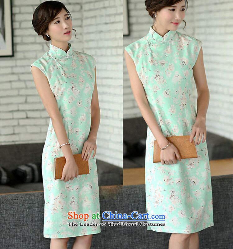 Spend the summer flowers qipao figure retro cheongsam dress, improved collar manually linen qipao Sau San Sleeveless Green Rose M picture, prices, brand platters! The elections are supplied in the national character of distribution, so action, buy now enjoy more preferential! As soon as possible.