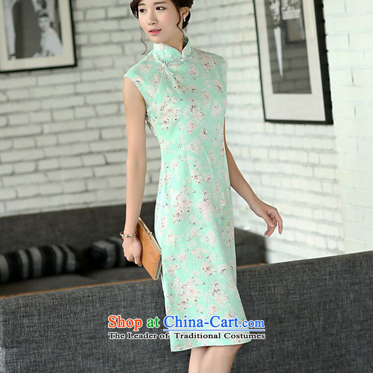 Dan smoke summer flowers retro qipao cheongsam dress, improved collar manually linen qipao Sau San Sleeveless Green Rose 2XL Photo, prices, brand platters! The elections are supplied in the national character of distribution, so action, buy now enjoy more preferential! As soon as possible.