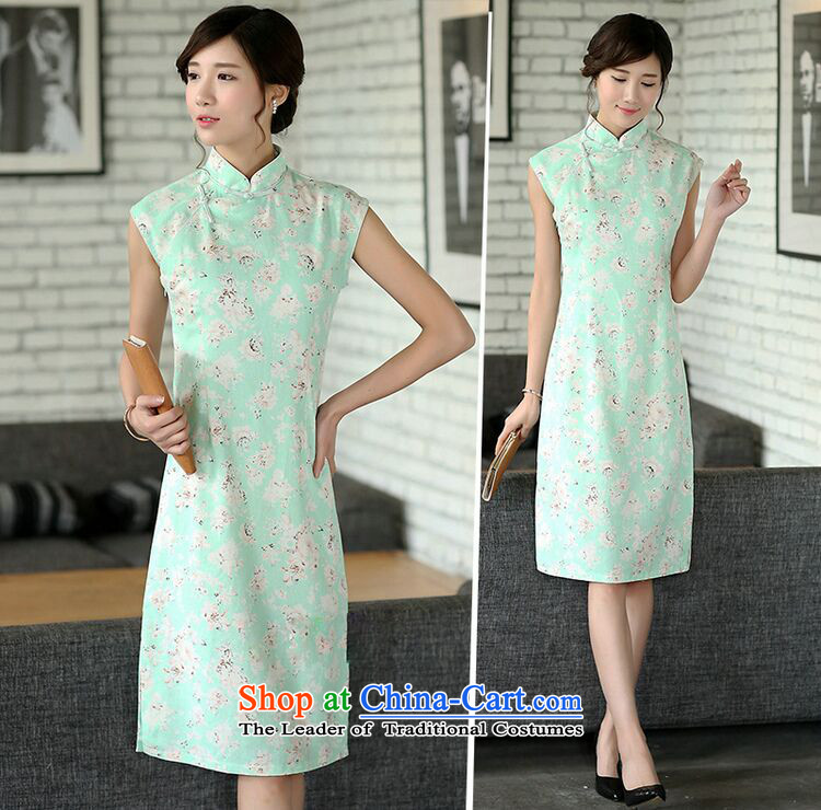 Dan smoke summer flowers retro qipao cheongsam dress, improved collar manually linen qipao Sau San Sleeveless Green Rose 2XL Photo, prices, brand platters! The elections are supplied in the national character of distribution, so action, buy now enjoy more preferential! As soon as possible.