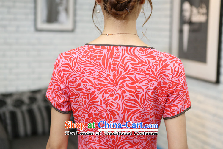 Find Sophie Summer China wind improved female cotton linen round-neck collar qipao short-sleeved manually detained in linen long qipao Cayman Pearl Sha Wah round-neck collar XL Photo, prices, brand platters! The elections are supplied in the national character of distribution, so action, buy now enjoy more preferential! As soon as possible.