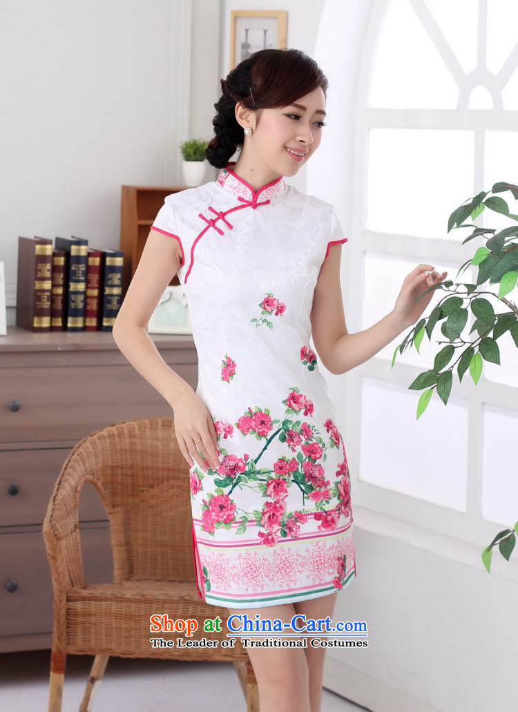 Yet the new floor floor summer elegance Tang dynasty women cheongsam dress suit CHINESE CHEONGSAM pictures graphics thin short-color pictures, prices, M brand platters! The elections are supplied in the national character of distribution, so action, buy now enjoy more preferential! As soon as possible.
