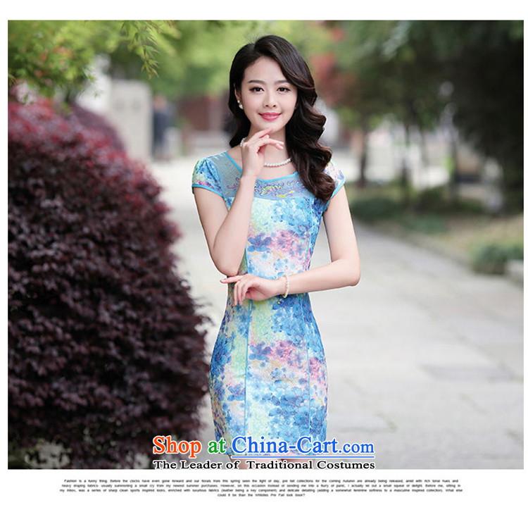 The Kapok Lane, Sau San short qipao bay elegance of the Republic of Korea sincerely, Tang dynasty robe stamp stitching retro style qipao improved daily dresses green background pictures, prices rose XL, brand platters! The elections are supplied in the national character of distribution, so action, buy now enjoy more preferential! As soon as possible.
