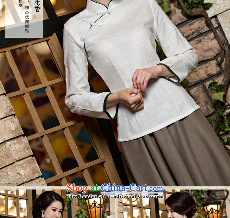 At 2015 new pro-cotton linen dresses T-shirt, autumn and winter load routine Tang dynasty improved long-sleeved stylish skirt the white field detained + card their skirts XL Photo, prices, brand platters! The elections are supplied in the national character of distribution, so action, buy now enjoy more preferential! As soon as possible.