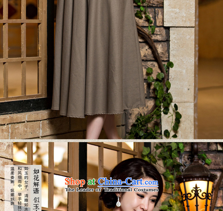 The new 2015 pro-morning cotton linen clothes female autumn and winter cheongsam with daily improved Tang Dynasty Chinese Han-in long leather jacket + card their toner skirt 2XL Photo, prices, brand platters! The elections are supplied in the national character of distribution, so action, buy now enjoy more preferential! As soon as possible.