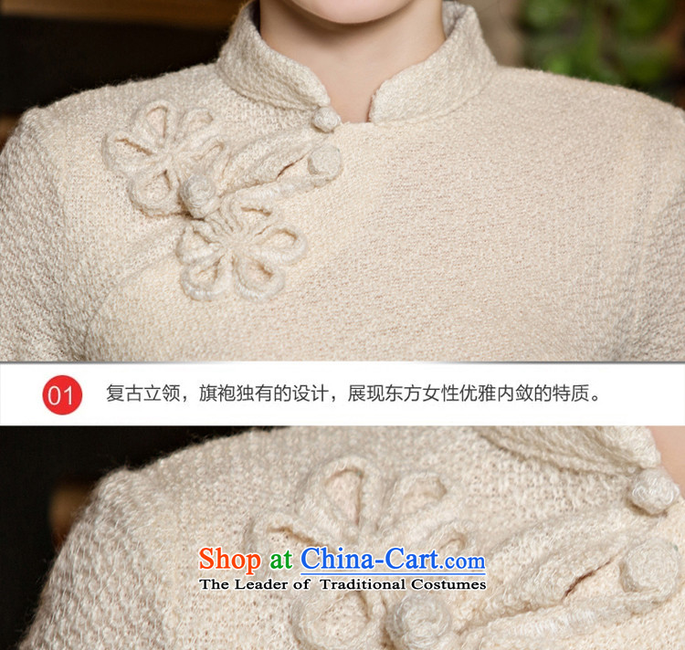 The pro-am daily new 2015 improvement of qipao skirt Fall/Winter Collections female retro knitting clothes dresses pure color a flower + card their skirts S-30 day shipping picture, prices, brand platters! The elections are supplied in the national character of distribution, so action, buy now enjoy more preferential! As soon as possible.