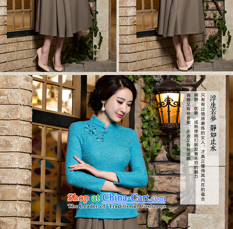 At 2015 new pro-improved stylish shirt autumn summer qipao daily Chinese qipao Ms. knitted dresses light blue wire + card their skirts S-seven days of pictures, prices, brand platters! The elections are supplied in the national character of distribution, so action, buy now enjoy more preferential! As soon as possible.