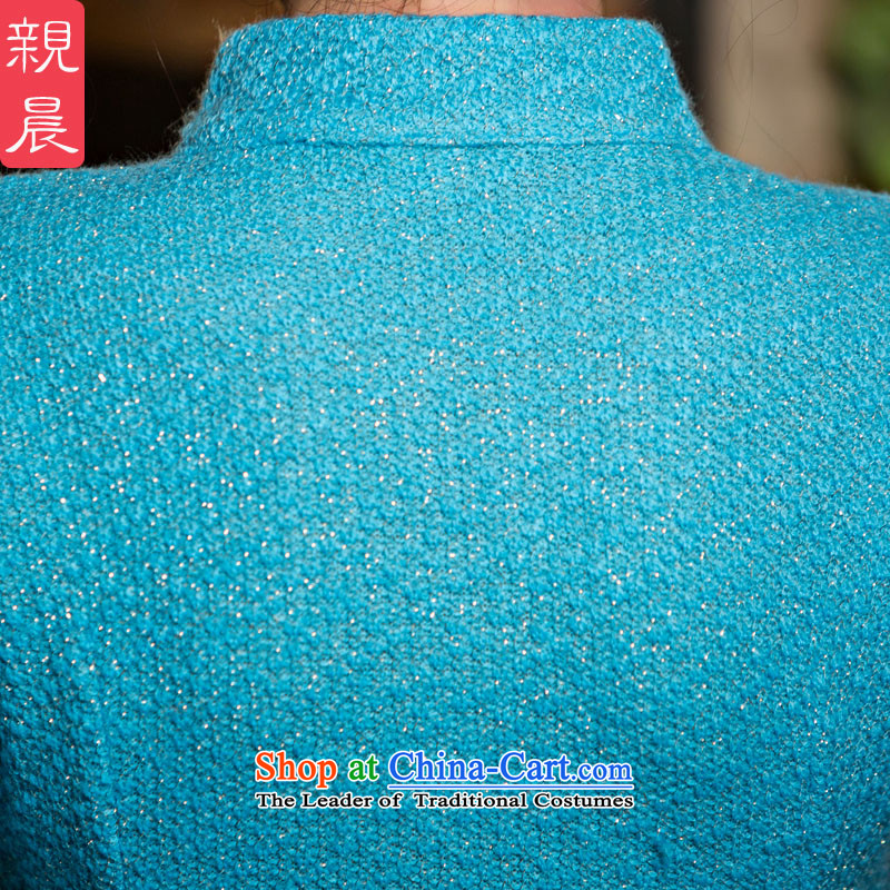 At 2015 new pro-improved stylish shirt autumn summer qipao daily Chinese qipao Ms. knitted dresses light blue wire + card their skirts , S-seven days pro-am , , , shopping on the Internet