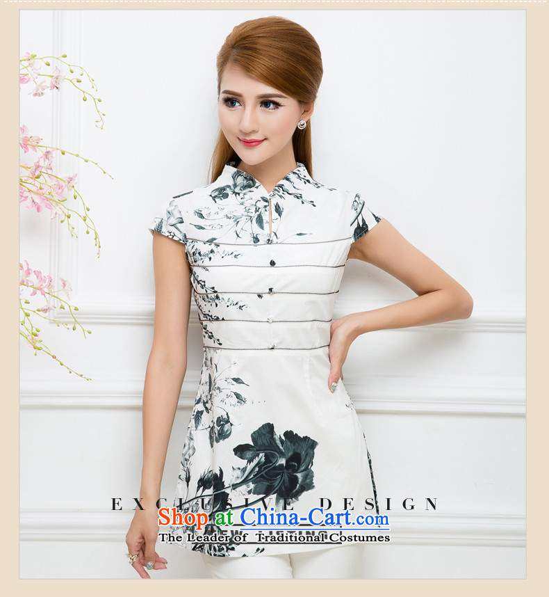 The Tang dynasty 2015 Summer China wind stylish shirt female improvement qipao Sau San Tong TXA41933 in long Peacock (blue) D. XXL picture, prices, brand platters! The elections are supplied in the national character of distribution, so action, buy now enjoy more preferential! As soon as possible.