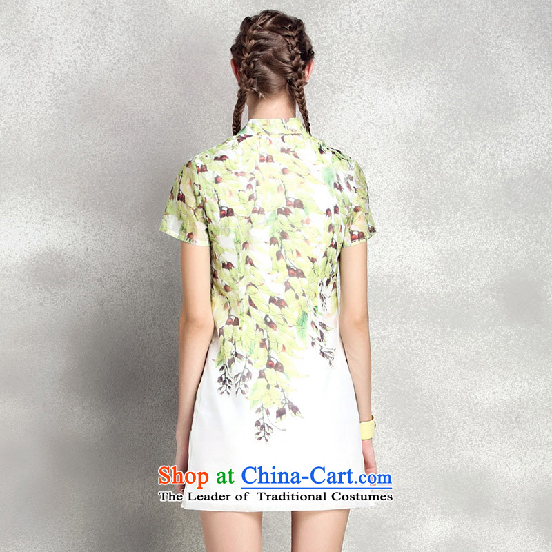 The new summer caynova2015 stylish short-sleeved small fresh picture color l,caynova,,, stamp qipao shopping on the Internet