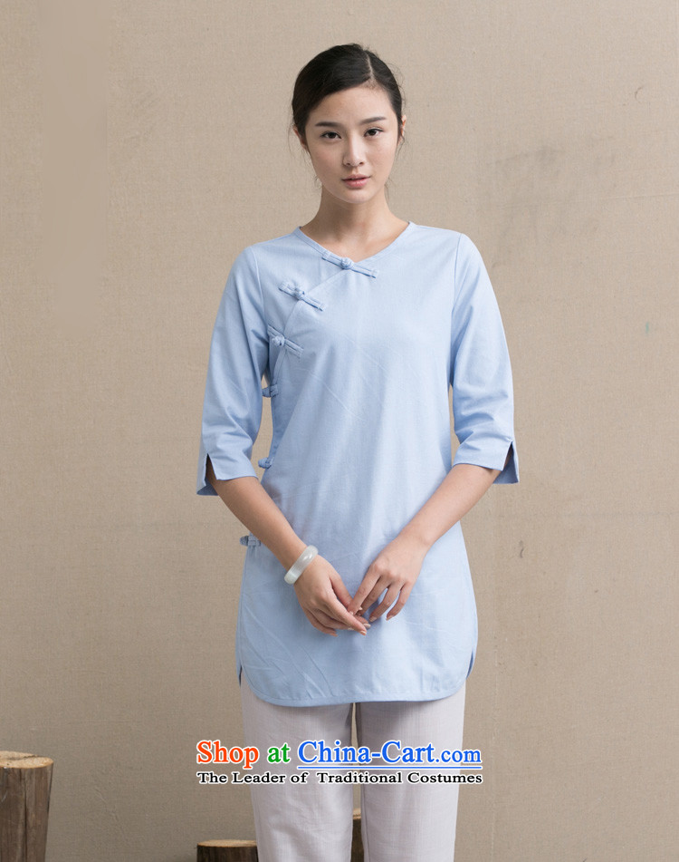 Energy Tifi Li Chinese Tang dynasty cotton linen blouses qipao gown disc detained cardigan improved Han-blue S picture, prices, brand platters! The elections are supplied in the national character of distribution, so action, buy now enjoy more preferential! As soon as possible.