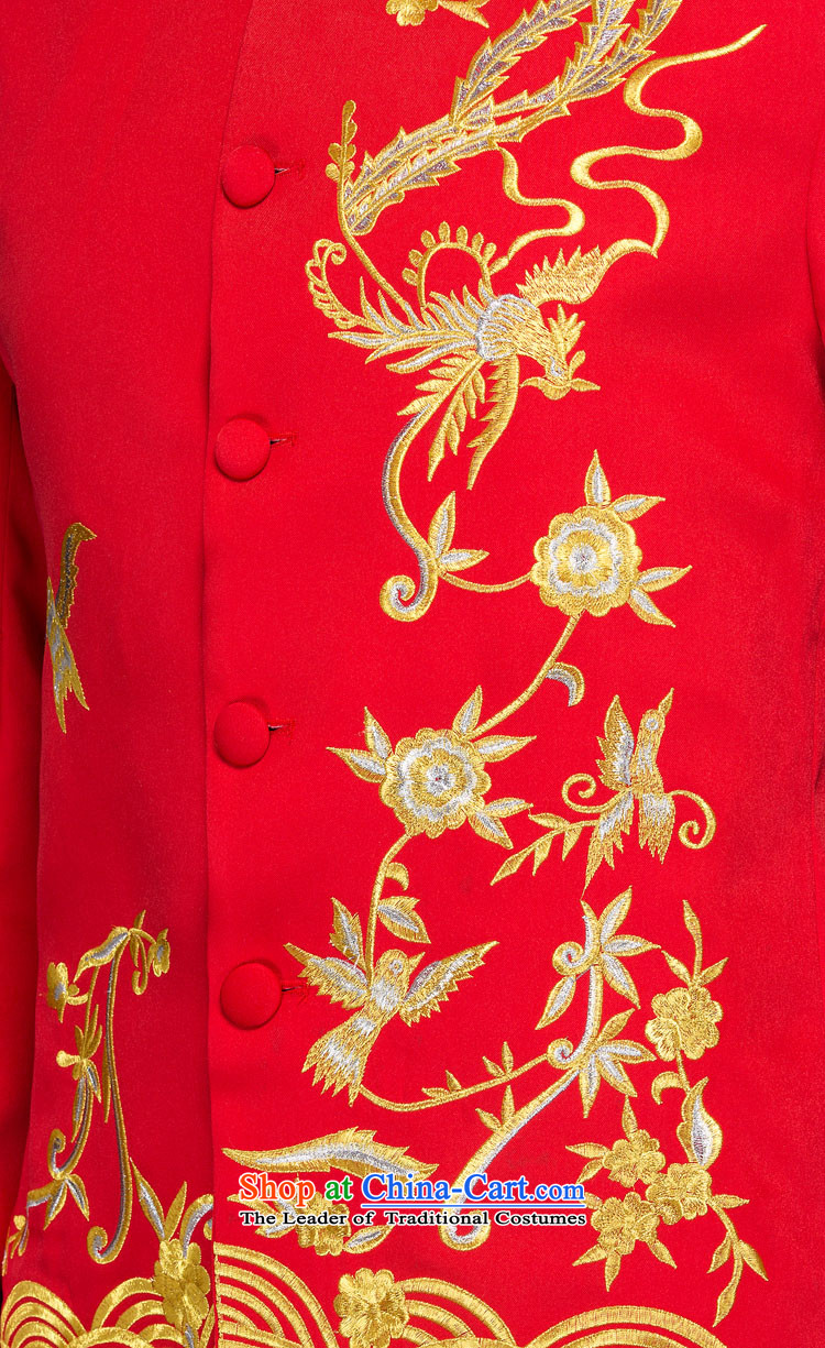 Pure Love bamboo yarn Chinese Dress Sau Wo service men's new Chinese style wedding groom marriage long-sleeved Tang Dynasty Chinese tunic hi-dress costume show red 180 pictures, prices, brand platters! The elections are supplied in the national character of distribution, so action, buy now enjoy more preferential! As soon as possible.