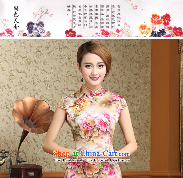 In line of high-end cloud Silk Cheongsam retro sauna also silk cheongsam dress Tang Dynasty Chinese female AQE003 map color S picture, prices, brand platters! The elections are supplied in the national character of distribution, so action, buy now enjoy more preferential! As soon as possible.