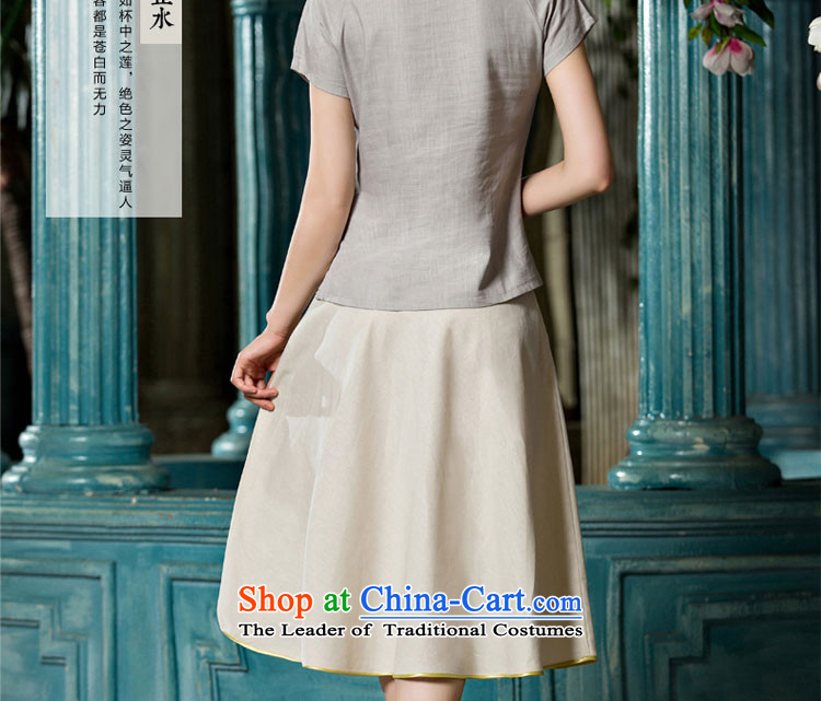 The pro-am daily new 2015 CHINESE CHEONGSAM shirt girls retro summer improved stylish cotton linen cheongsam dress shirt +P0011 A0072-A skirts M picture, prices, brand platters! The elections are supplied in the national character of distribution, so action, buy now enjoy more preferential! As soon as possible.