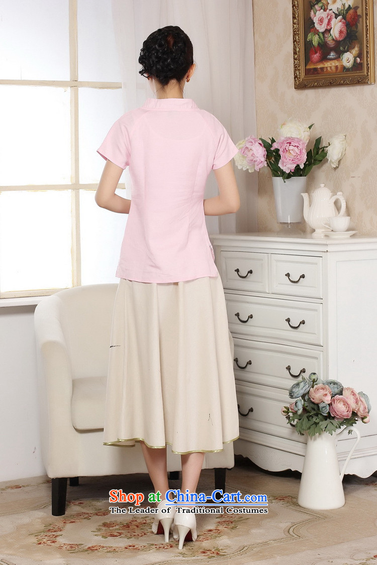 Energy Tifi Li Han-improved short-sleeved 2015 New Tang dynasty daily cotton linen clothes female pink L picture, prices, brand platters! The elections are supplied in the national character of distribution, so action, buy now enjoy more preferential! As soon as possible.