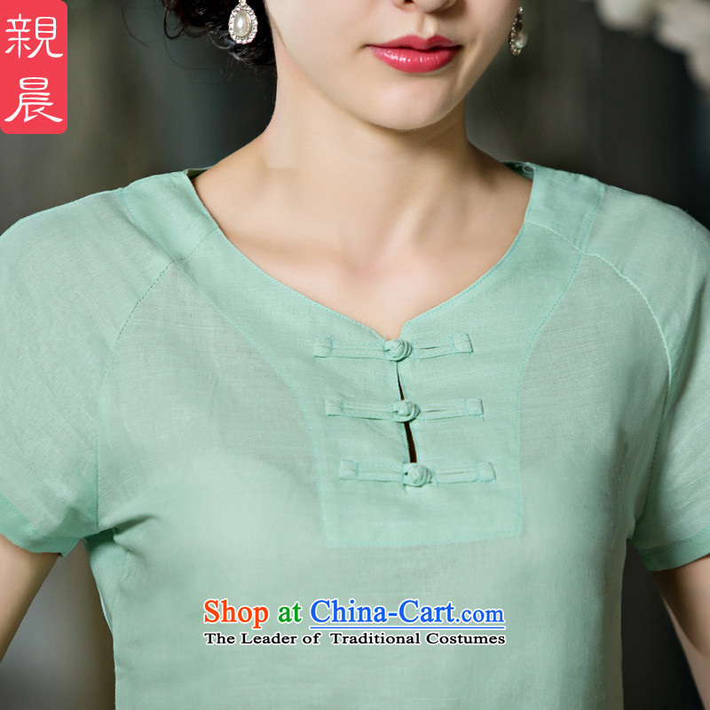 The pro-am cotton linen Tang dynasty improved daily cotton linen Chinese Han-summer 2015 new dresses qipao shirt female clothes , L, pro-am , , , shopping on the Internet